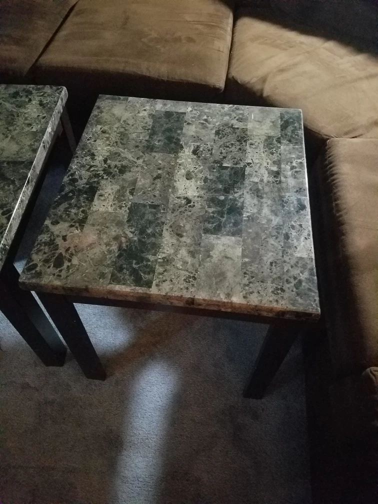 Marble Patterned Side Table - photo 2