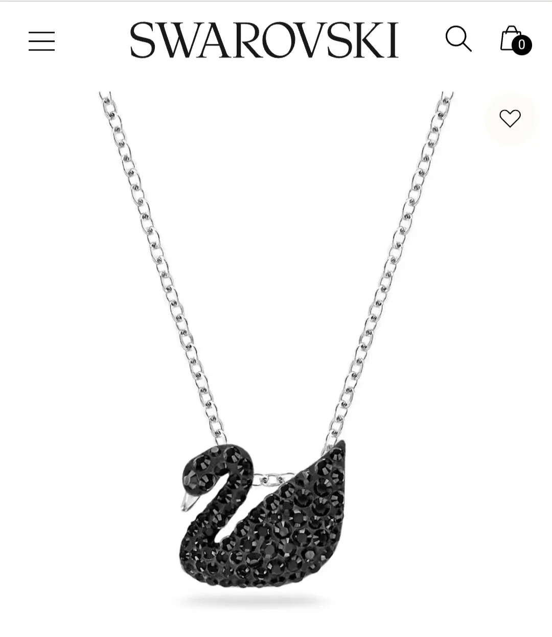 Swarovski Swan Necklace - Black image indicator(2)