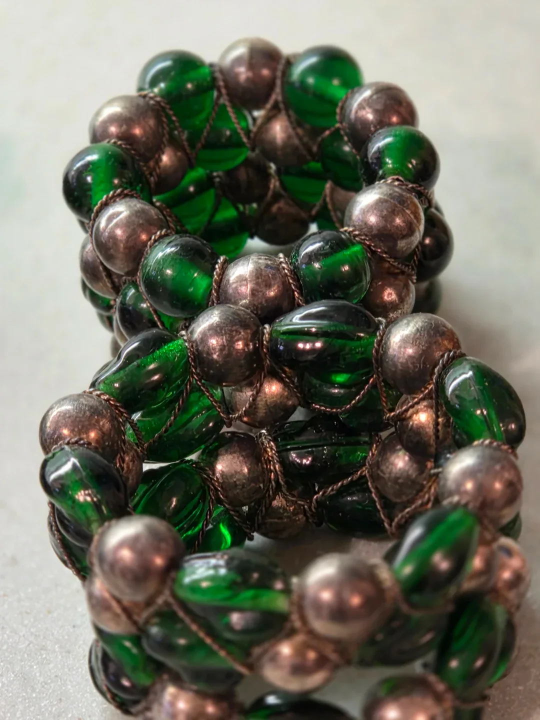 Set of 20 Green & Silver Napkin Rings image indicator(2)