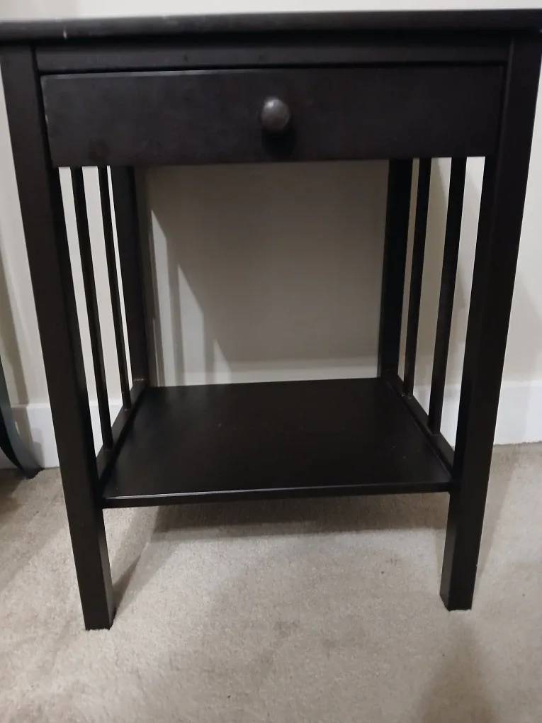 Small dark side table with drawer image indicator(4)