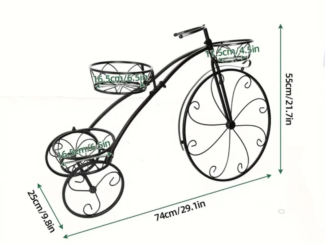 Decorative Metal Bicycle Plant Stand - photo 2
