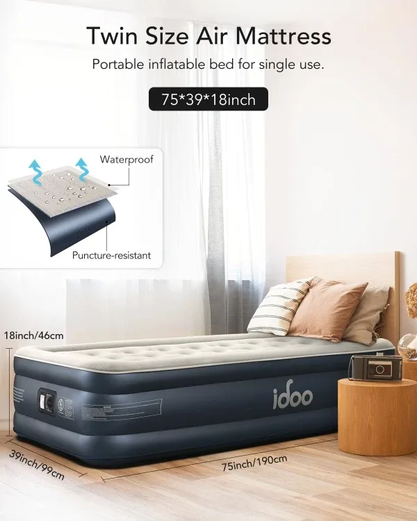 Air Mattress with Built in Pump BNIB image indicator(7)