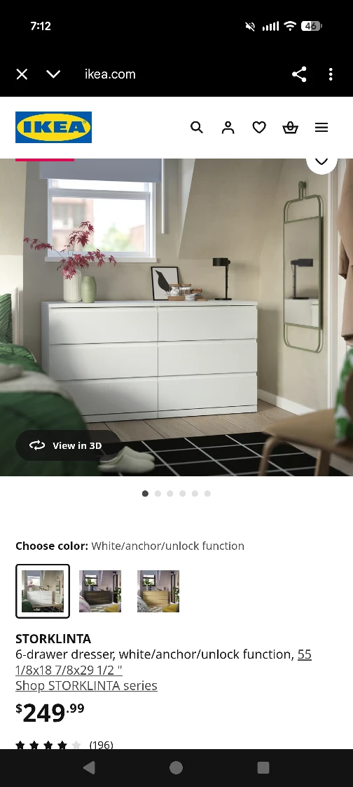 IKEA STORLINTA 6-Drawer Dresser - White - photo 2