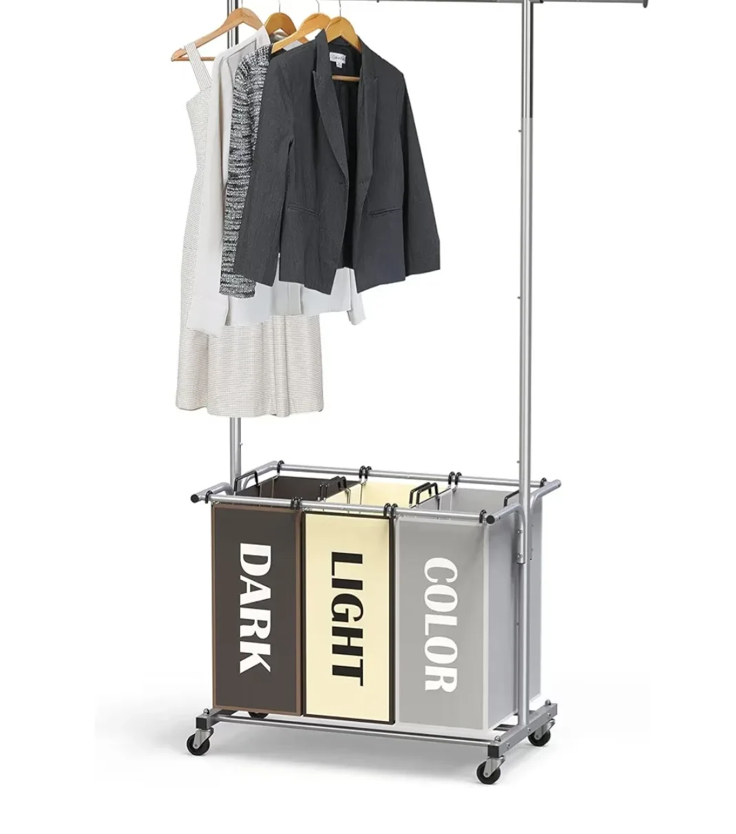 Rolling Laundry Sorter Cart with 3 Bags