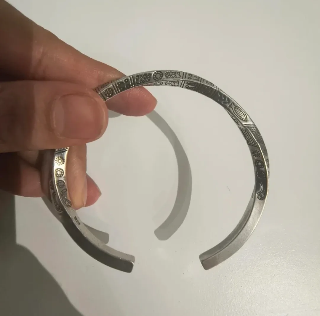 925 Sterling Silver Geometry Totem Design Bracelet (Unisex) image indicator(2)