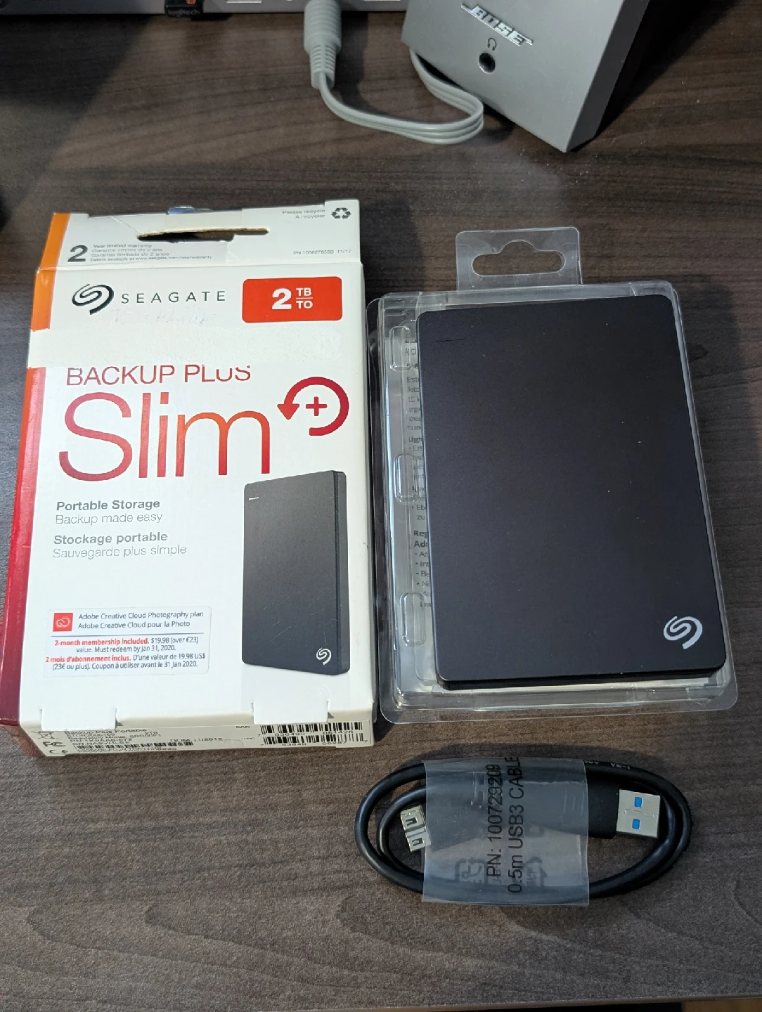 Seagate Backup Plus Slim 2TB Portable Storage - Black
