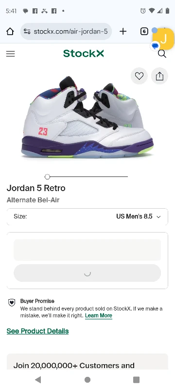 Nike Air Jordan 5 Retro OG White Grape US 8.5 - photo 3