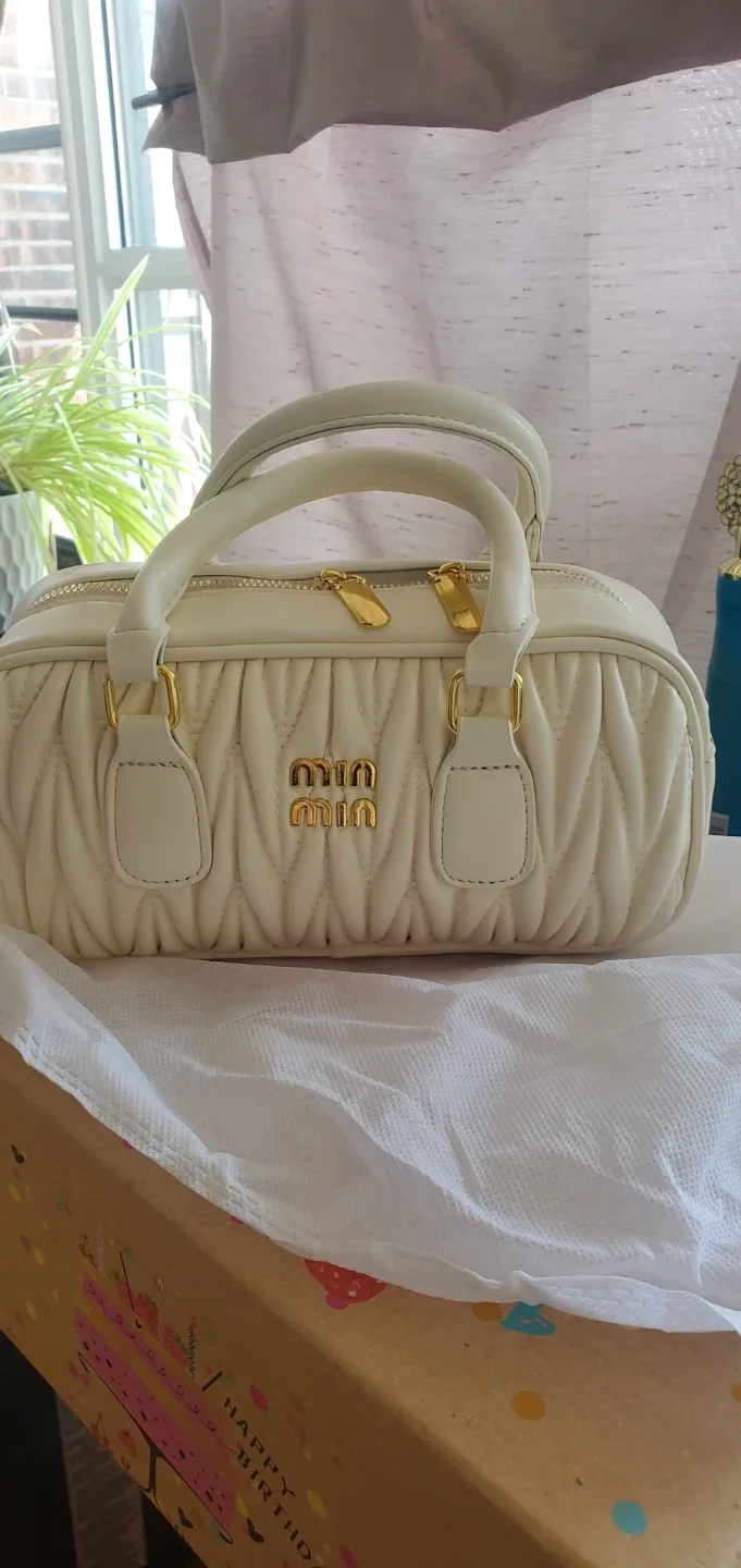 NEW  Cream Leather Handbag