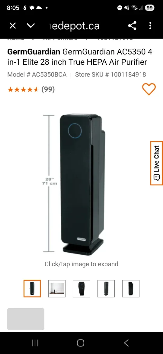 GermGuardian AC5350 4-in-1 Elite True HEPA Air Purifier image indicator(3)