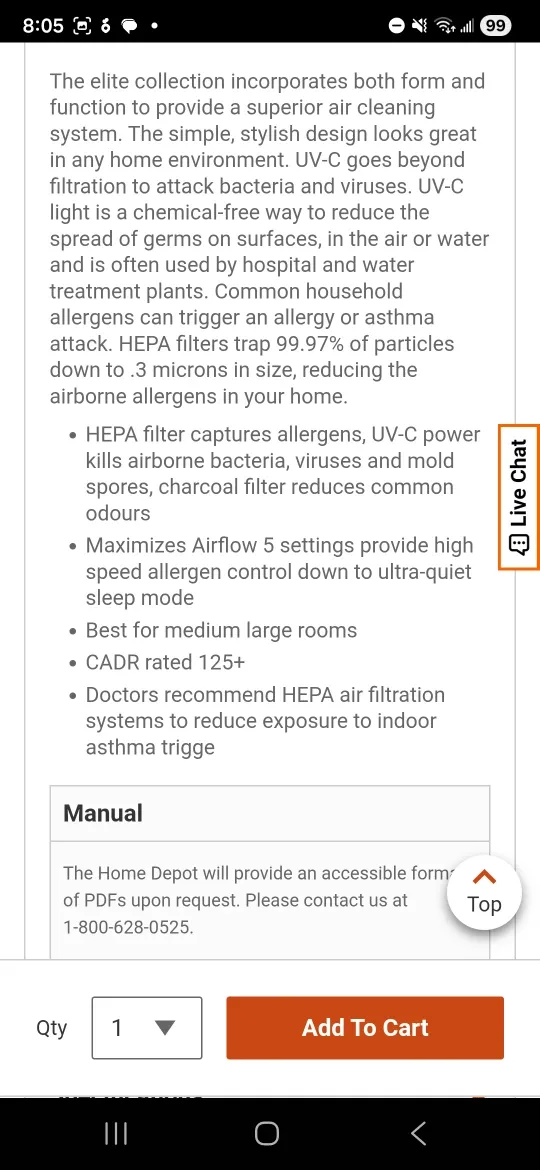 GermGuardian AC5350 4-in-1 Elite True HEPA Air Purifier image indicator(4)