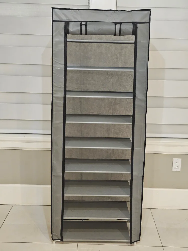 10 Layers 9 Compartments Breathable Shoe Rack image indicator(5)