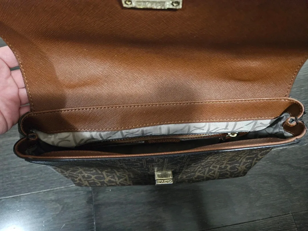 Calvin Klein Brown Patterned Satchel image indicator(5)