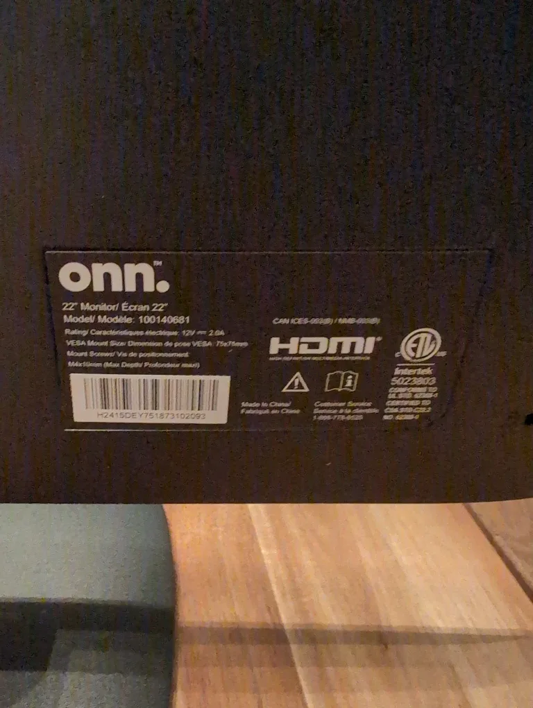 onn. 22" Monitor - Model 100140681 image indicator(2)