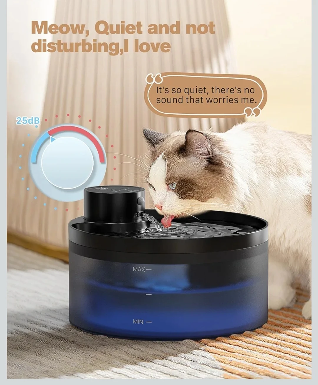 Wireless Cat Water Fountain: Pet Water Fountain Motion - 4200..