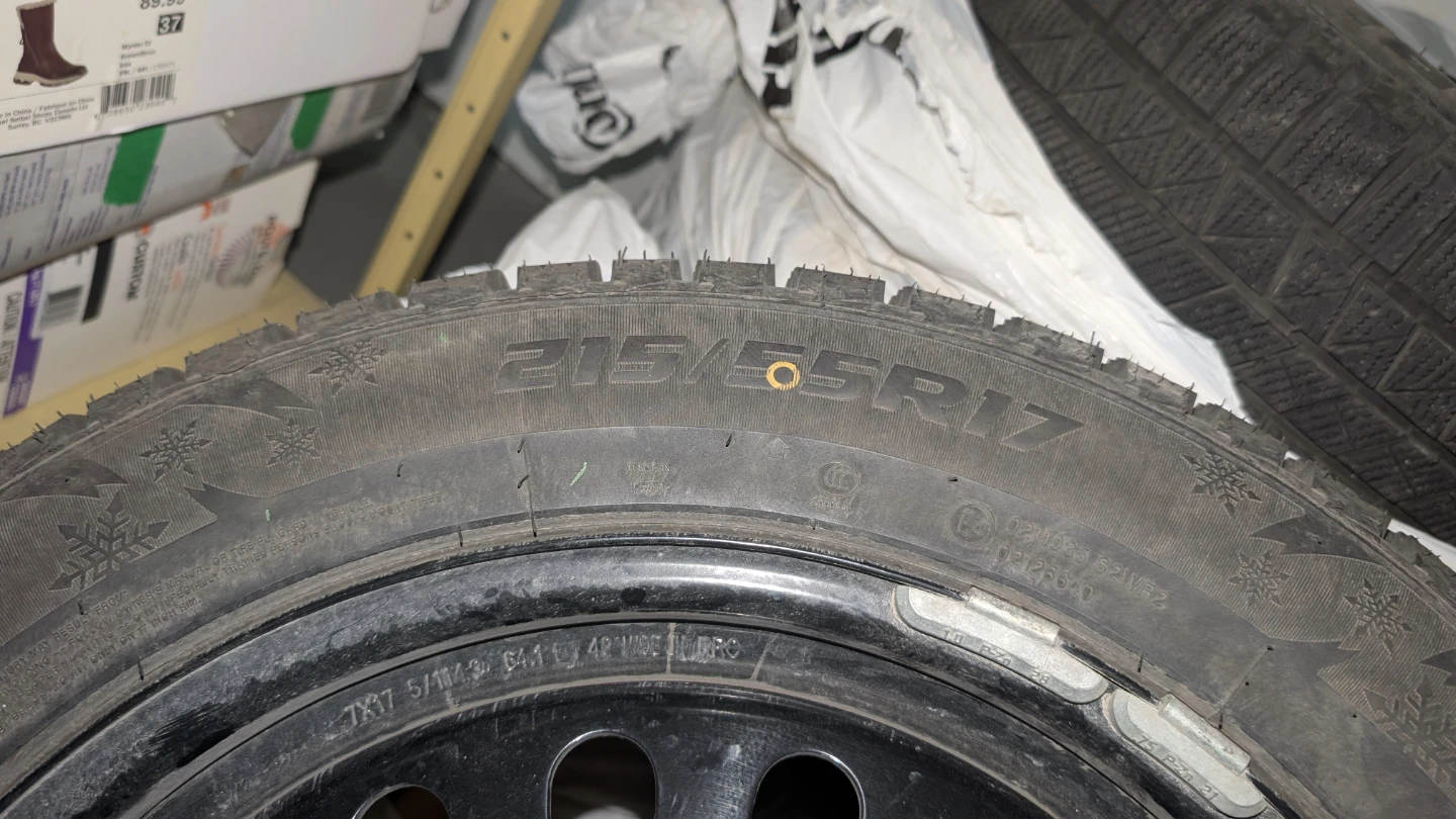 Royal Black Winter Tires 215/55R17 with Rims - New Barely Used - photo 3