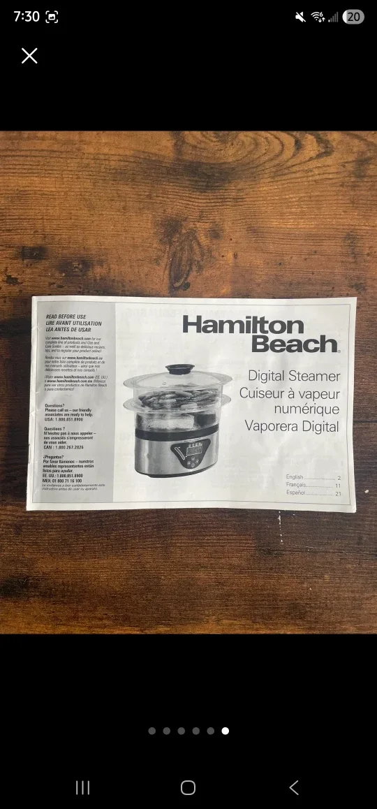 Hamilton Beach Digital Steamer image indicator(5)