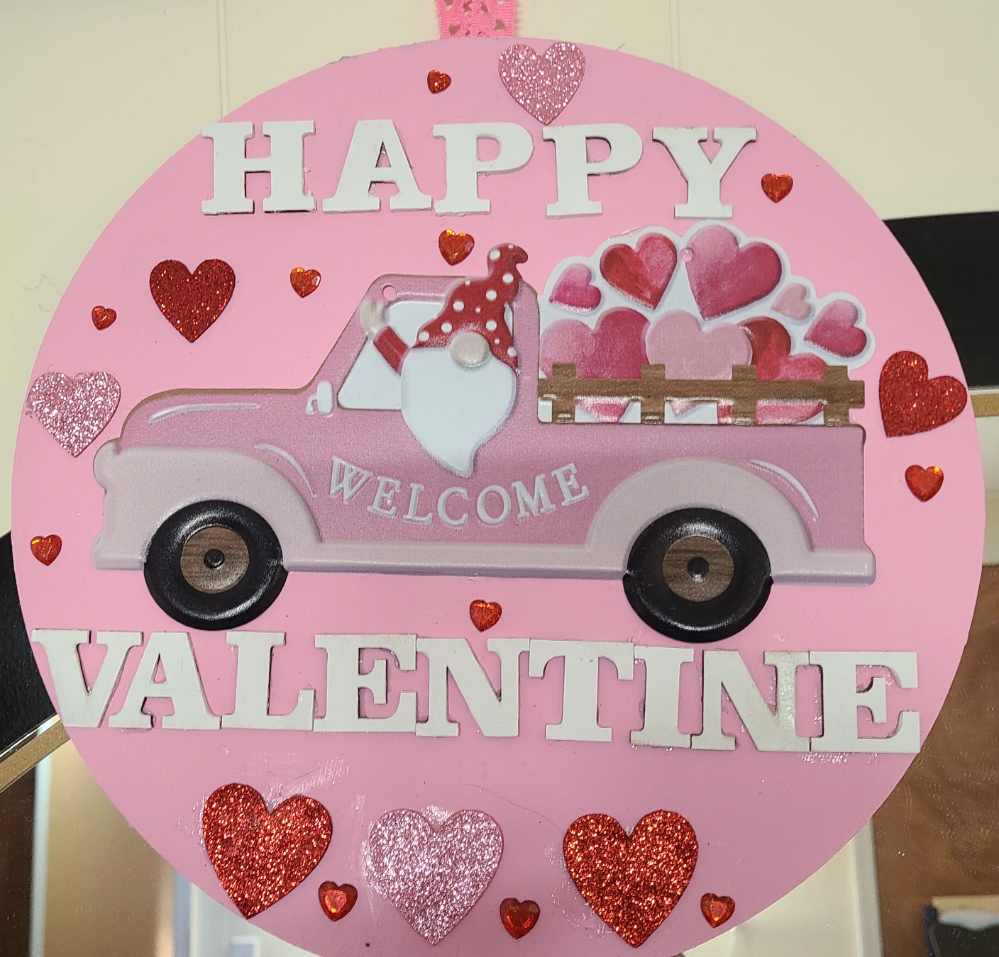 Happy Valentine's Day Round Door Hanger