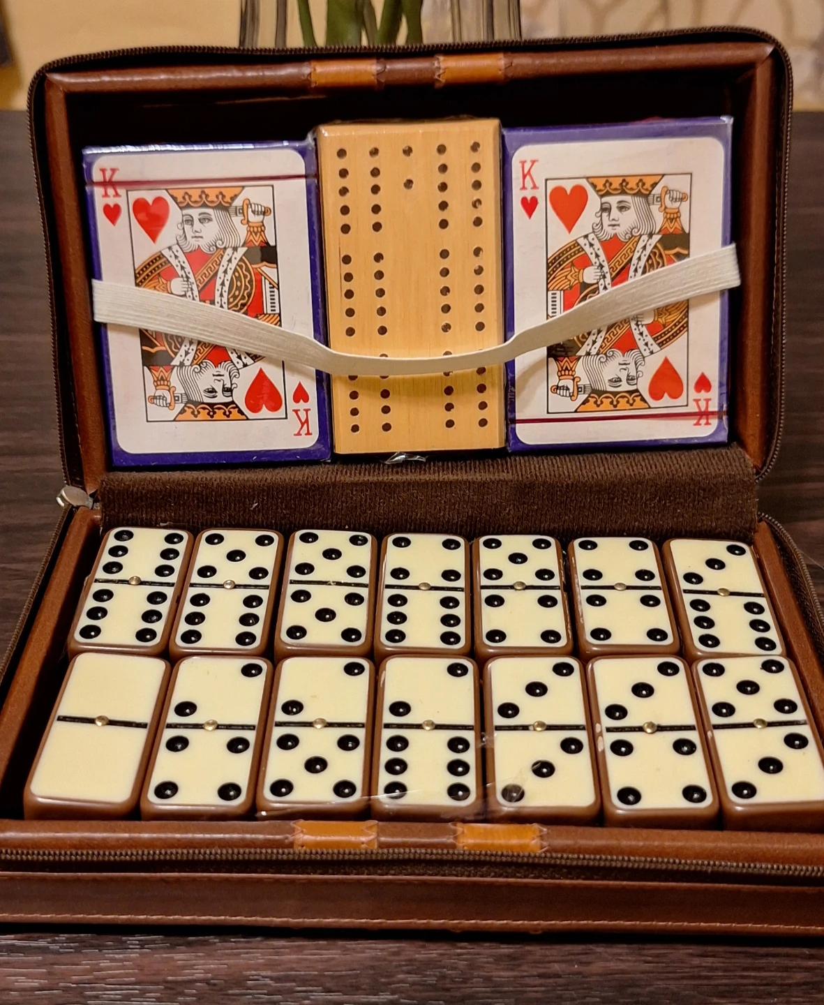 Vintage Travel Game Set - Dominoes, Cards, Cribbage - photo 2