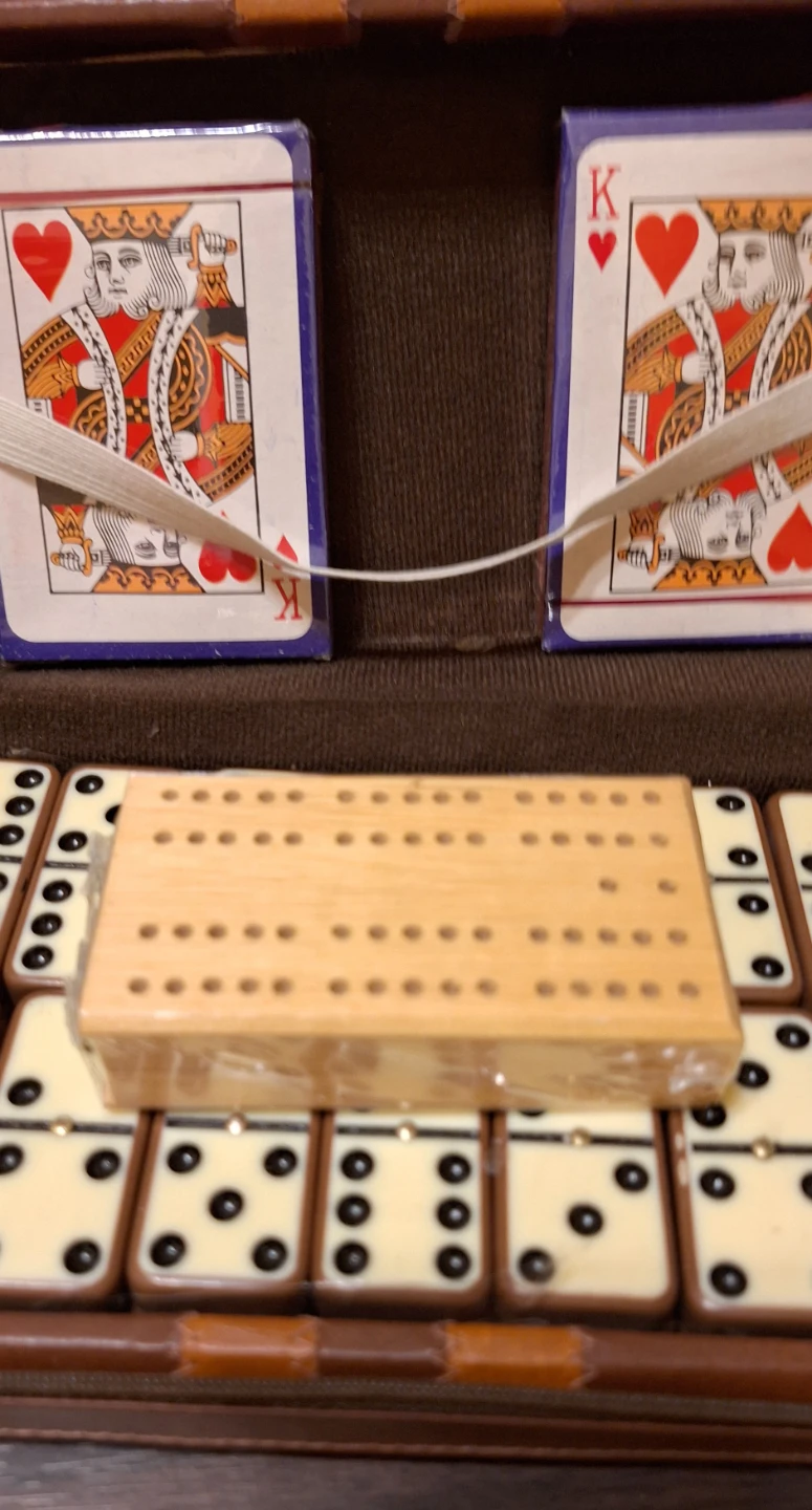 Vintage Travel Game Set - Dominoes, Cards, Cribbage - photo 5