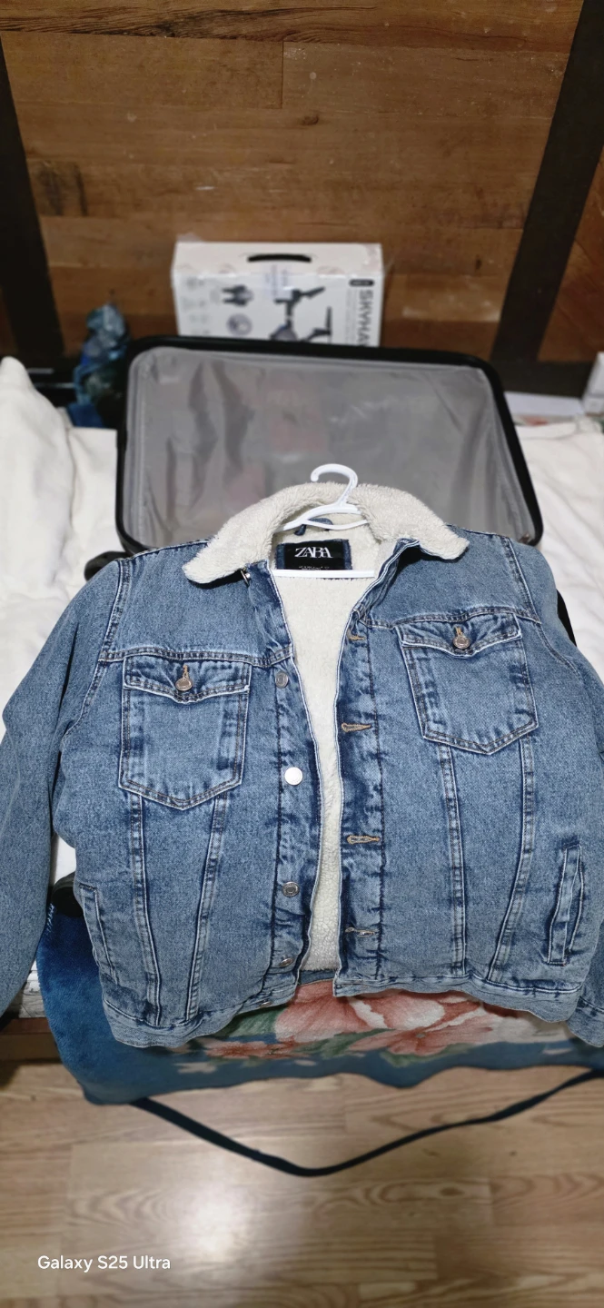 ZARA Denim Jacket with Sherpa Lining