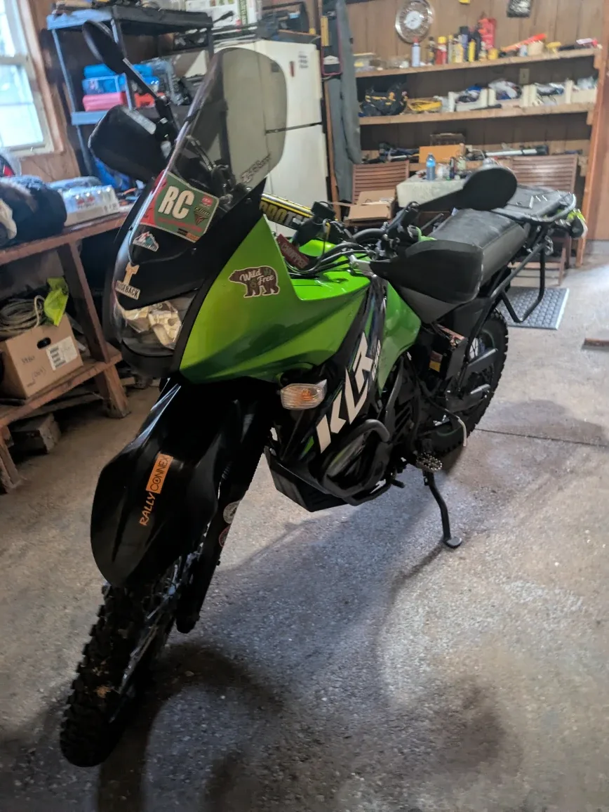 Kawasaki KLR650 Motorcycle - Green & Black