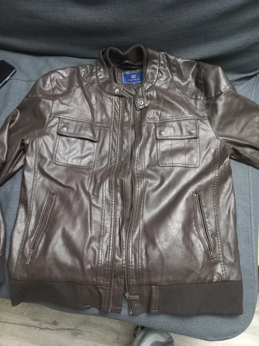 True Blue Brown Leather Jacket - Size XL