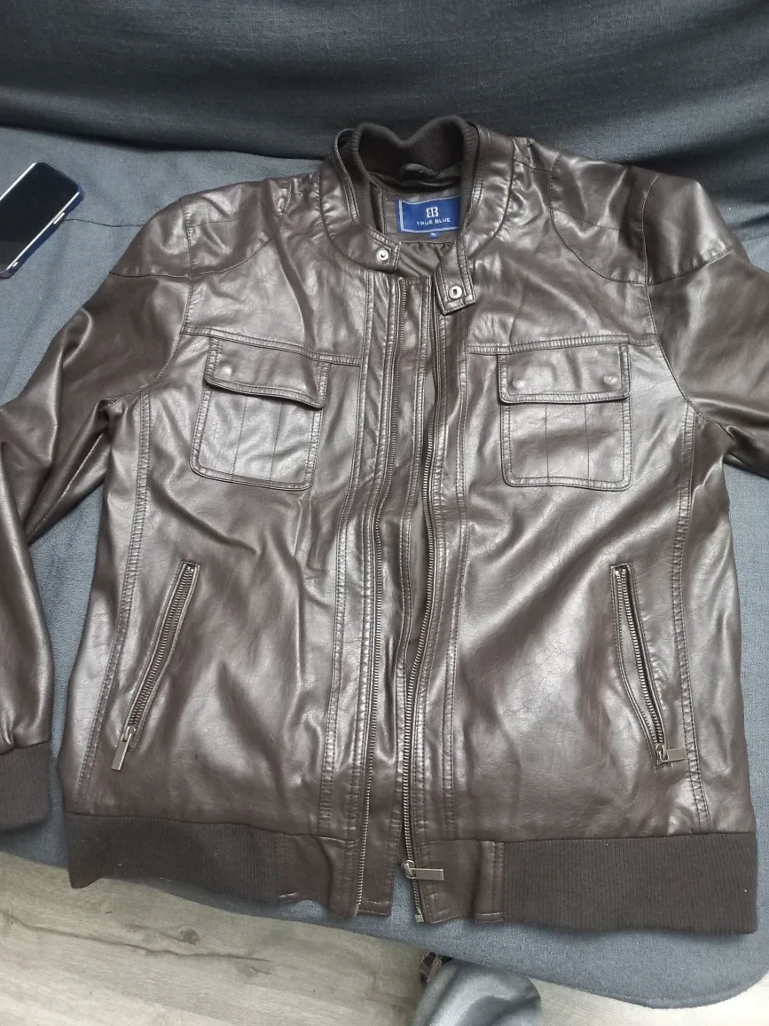 True Blue Brown Leather Jacket - Size XL image indicator(2)