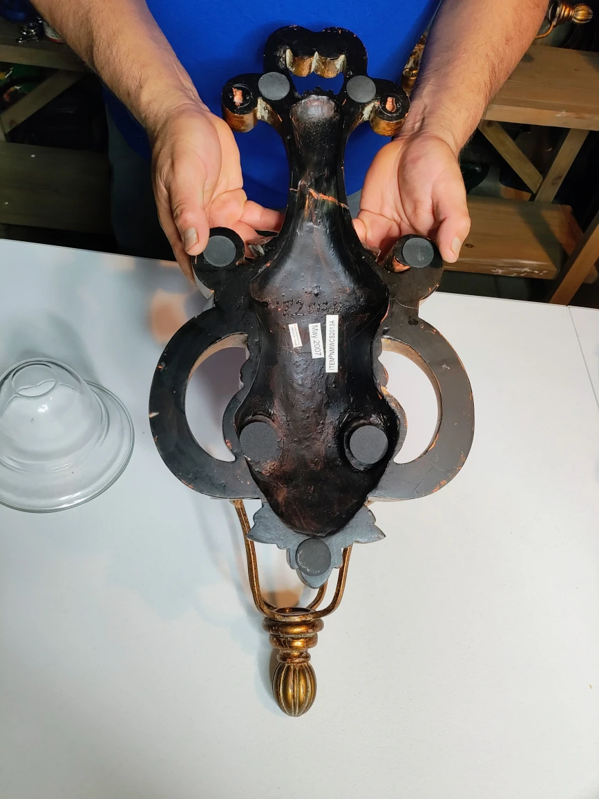 Ornate Gold Wall Sconce Candle Holder - photo 4