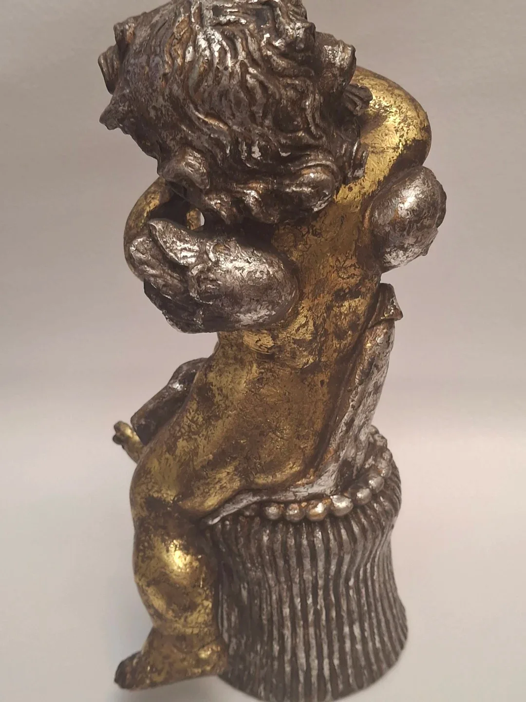 Vintage Gold Wooden  Cherub Statue image indicator(3)