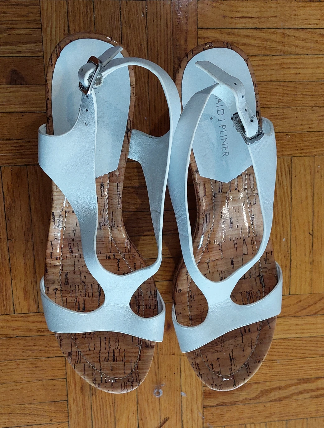 Donald J Pliner White Wedge Sandals - Size 8.5