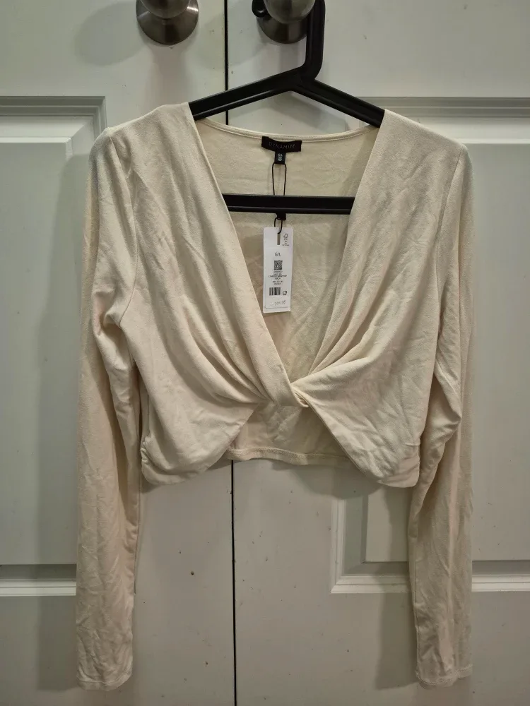 Dynamite LS Micro Crop Top - Birch - Size L - New