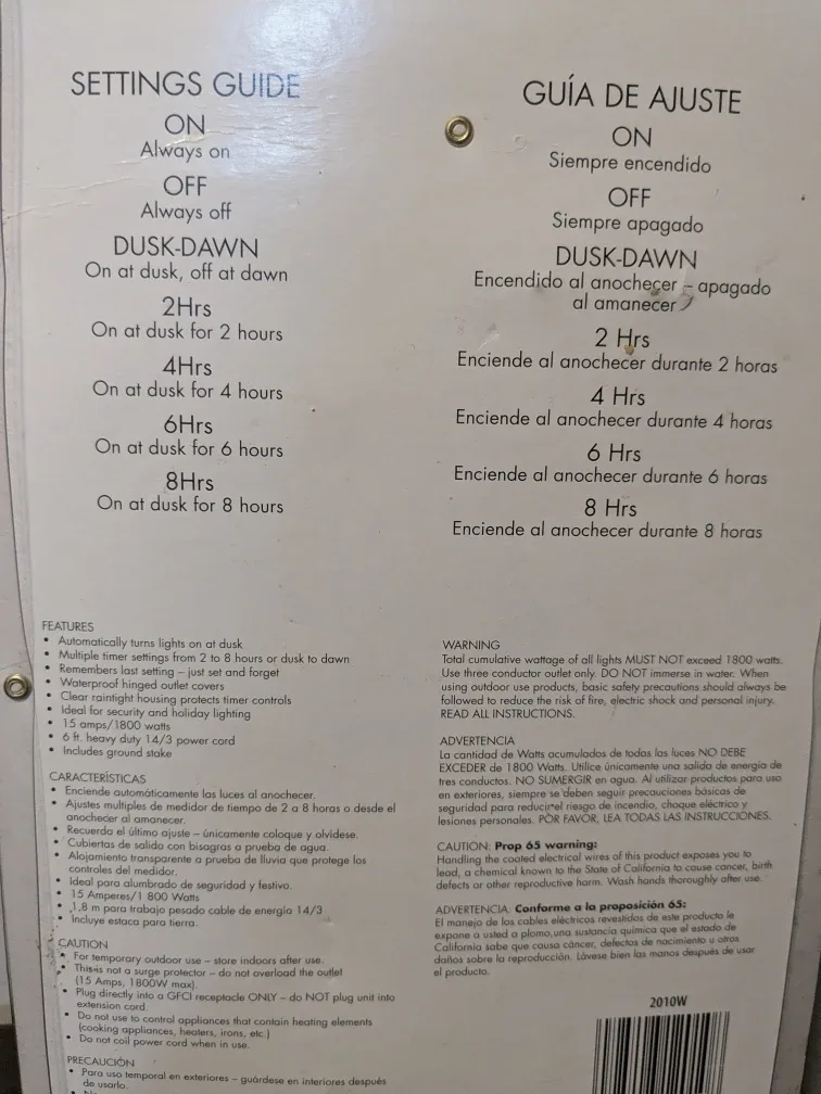 3 Outlet Power Stake with Photocell Timer - NEW image indicator(2)