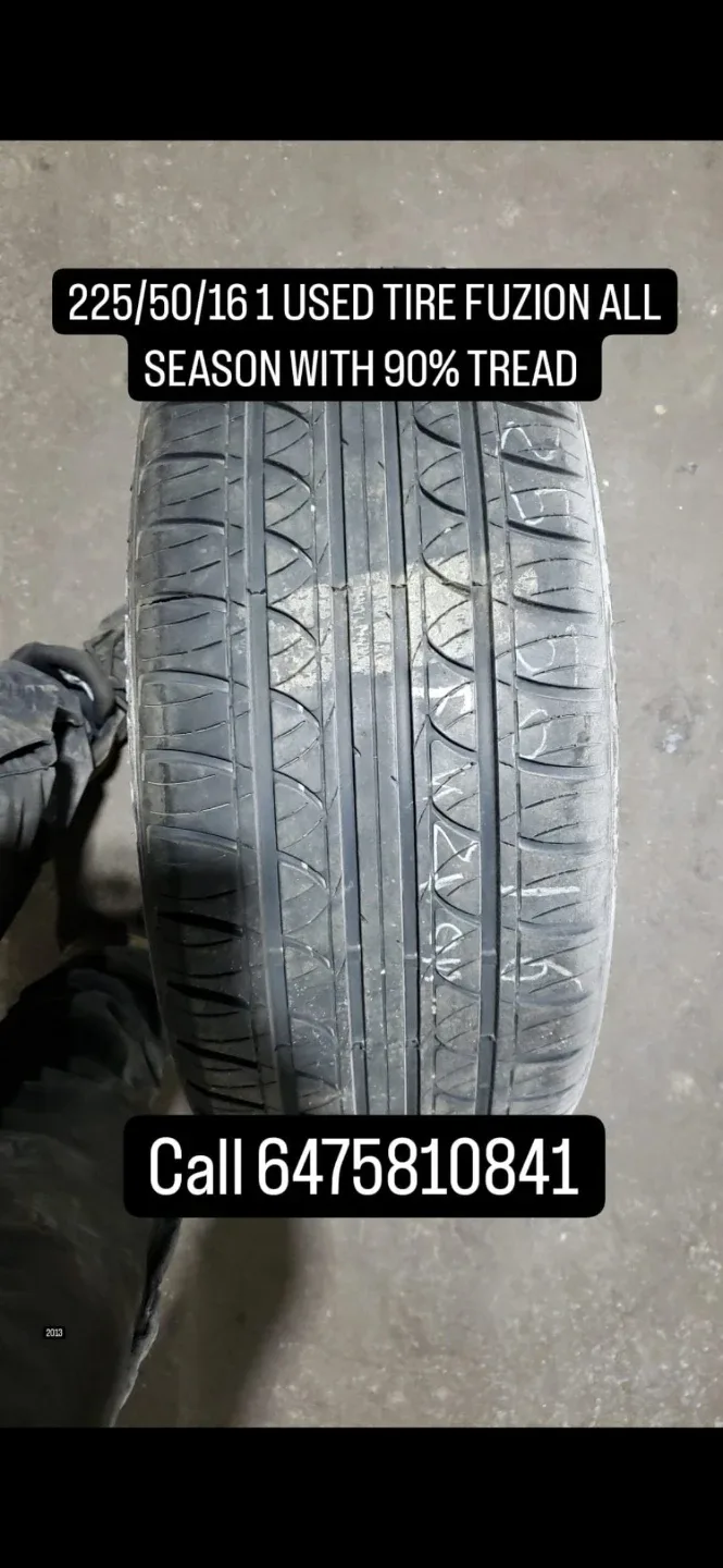 225/50/16 Fuzion All Season Tire - 90% Tread thumbnail