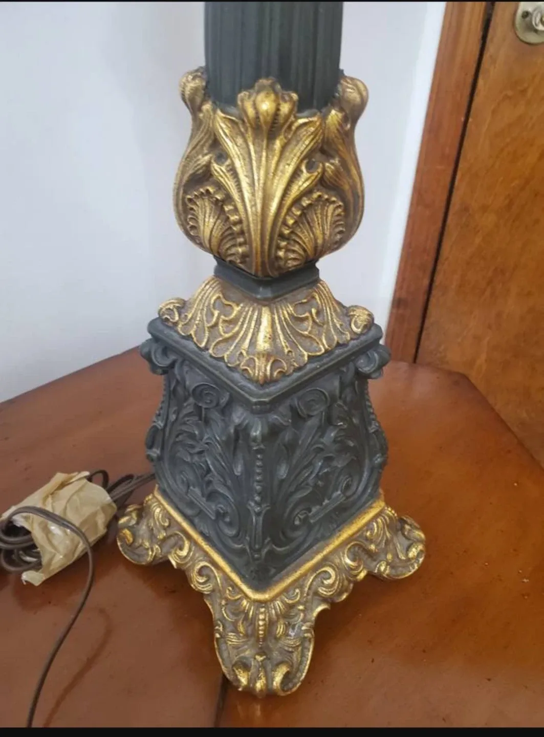 Beautiful Antique large brass and iron lamp image indicator(2)