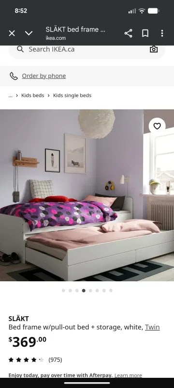 IKEA SLÄKT Twin Bed Frame w/Pull-Out Bed & Storage - White