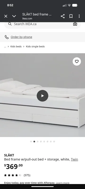 IKEA SLÄKT Twin Bed Frame w/Pull-Out Bed & Storage - White image indicator(2)