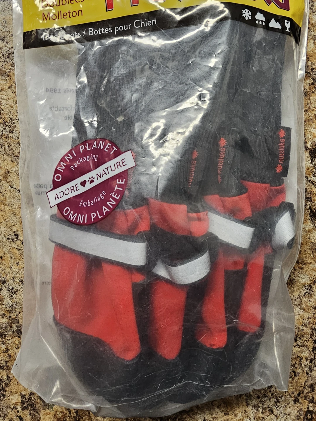 Muttluks Fleece Lined Dog Boots - Size L (Red) - photo 2