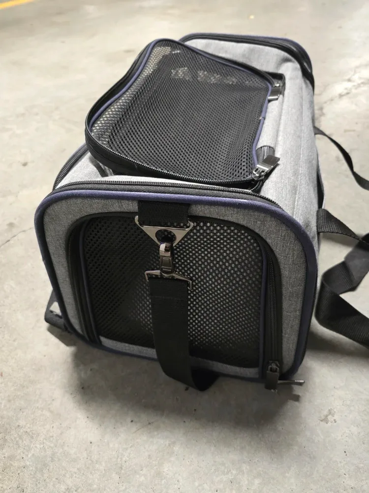 Grey Expandable Pet Carrier Backpack