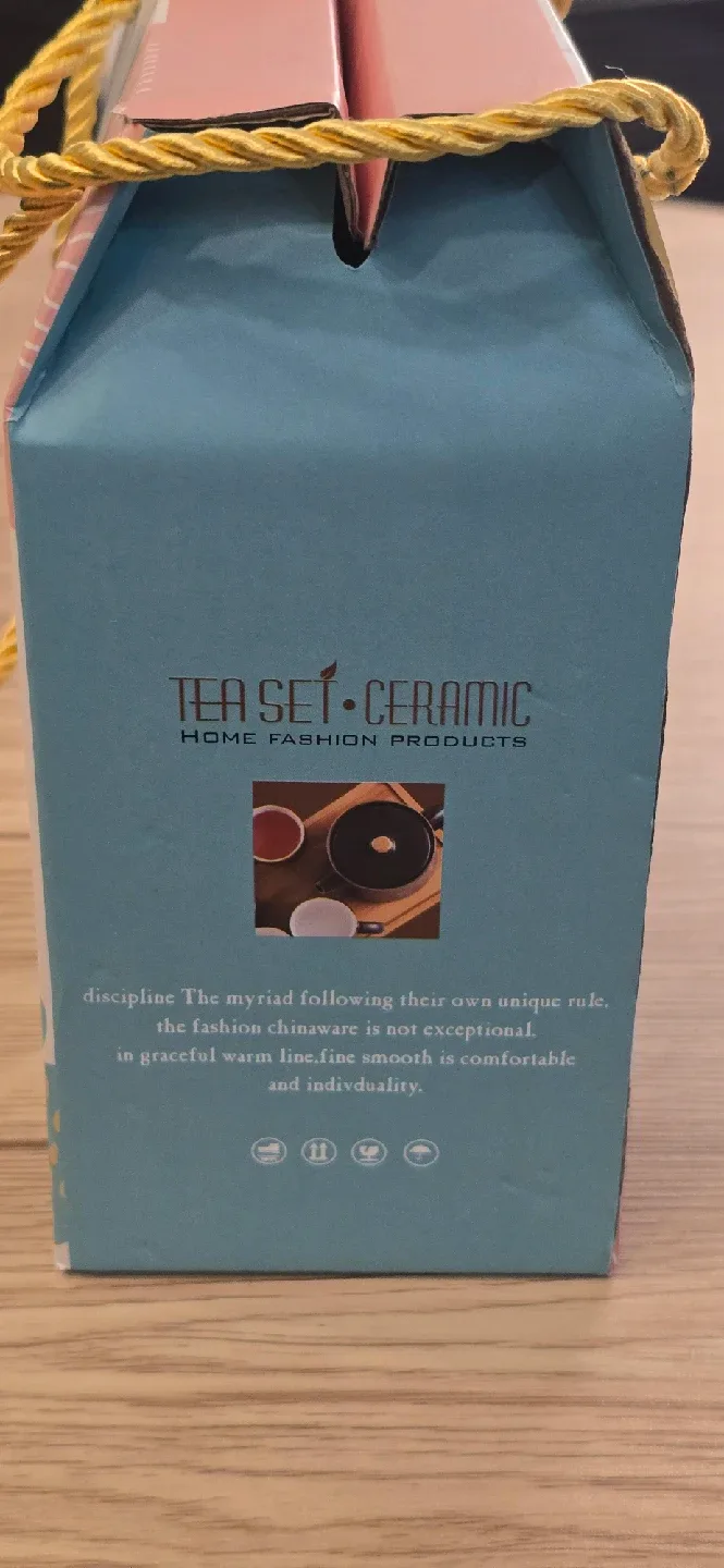 BNIB  Ceramic Tea Set with Spoon image indicator(5)