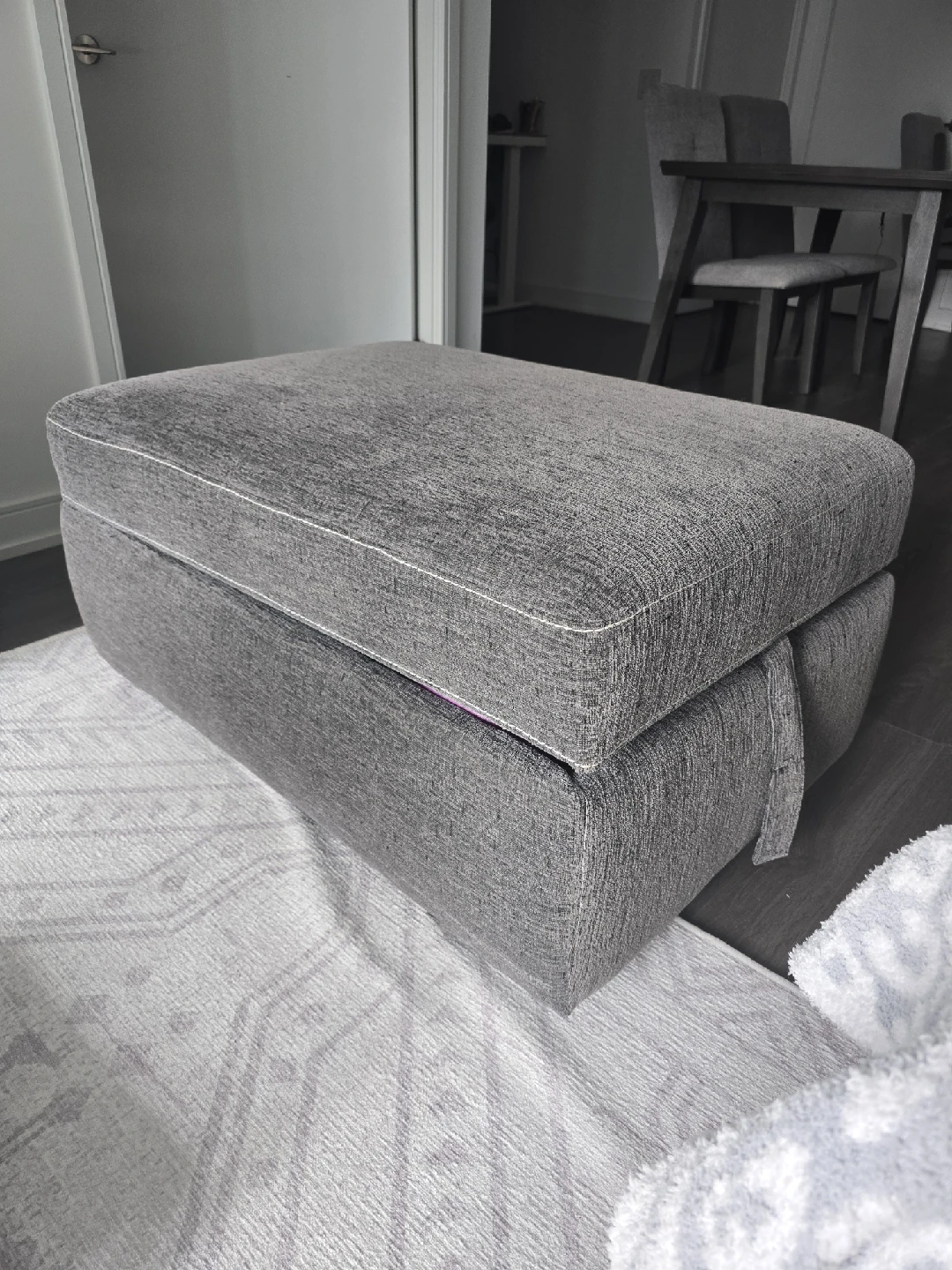 Grey Storage Ottoman
