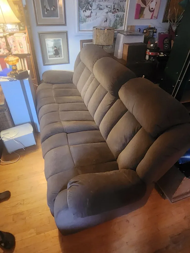 Brown Plush recliner Sofa