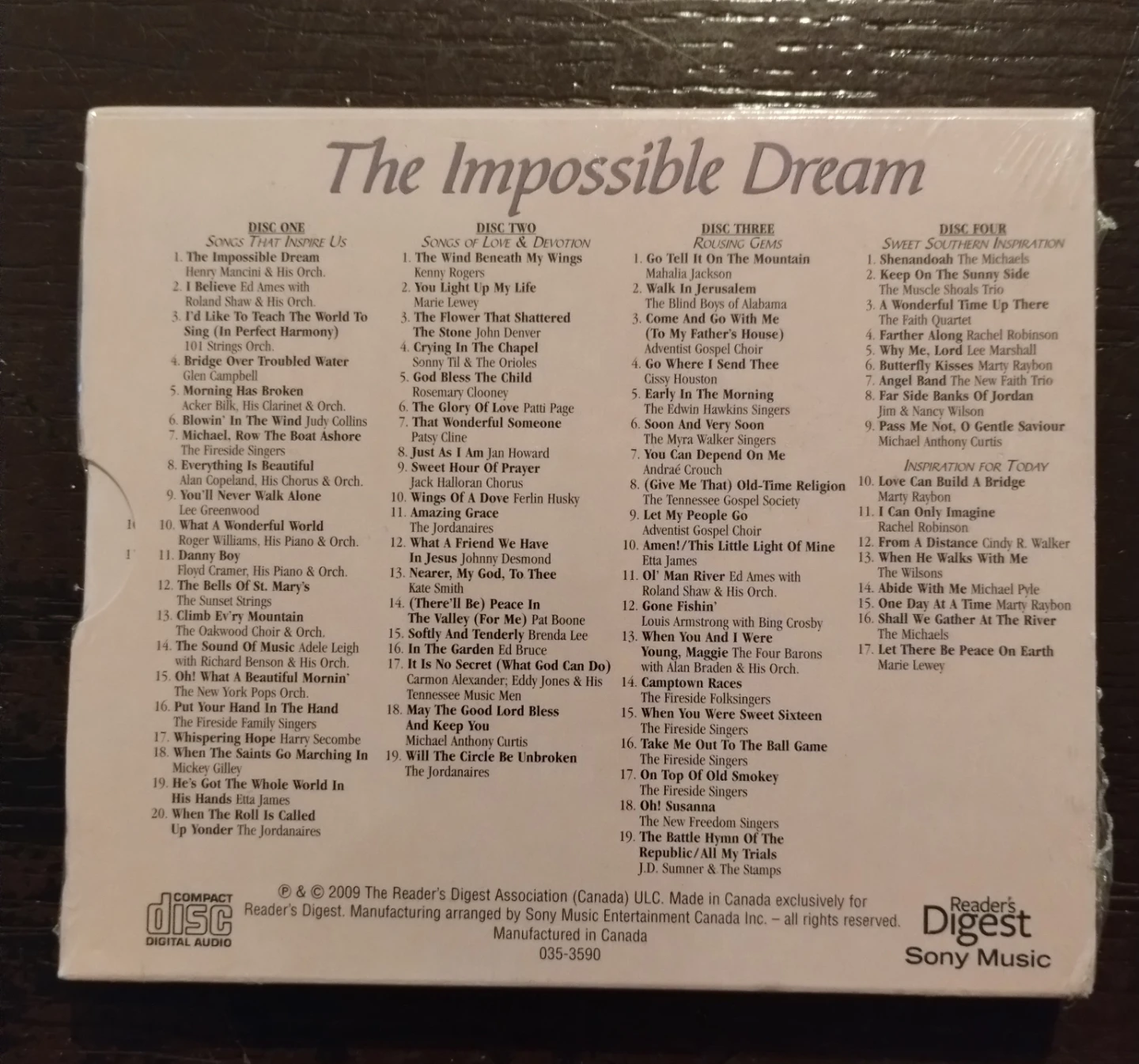 The Impossible Dream Reader's Digest Music CD - photo 2