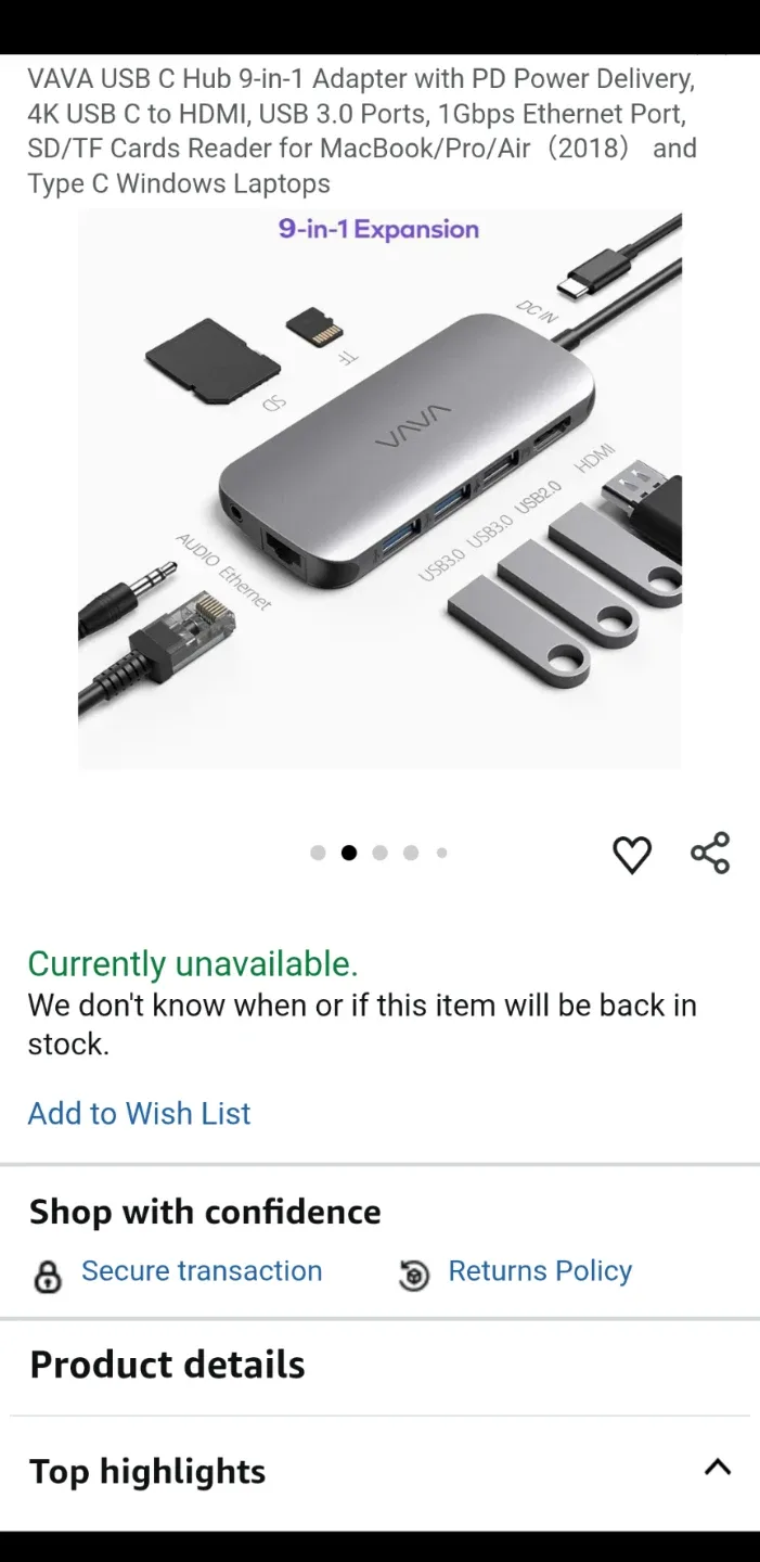 VAVA USB C Hub 9-in-1 Adapter