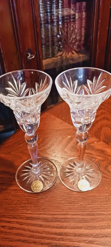 NEW !! Crystal D'Arques Candlestick Holders (Set of 2)