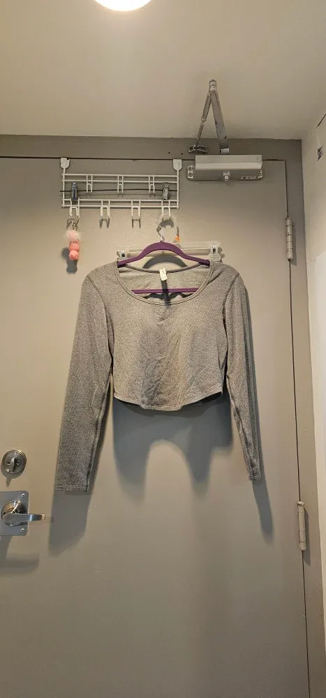 Grey Long Sleeve Top - Size L