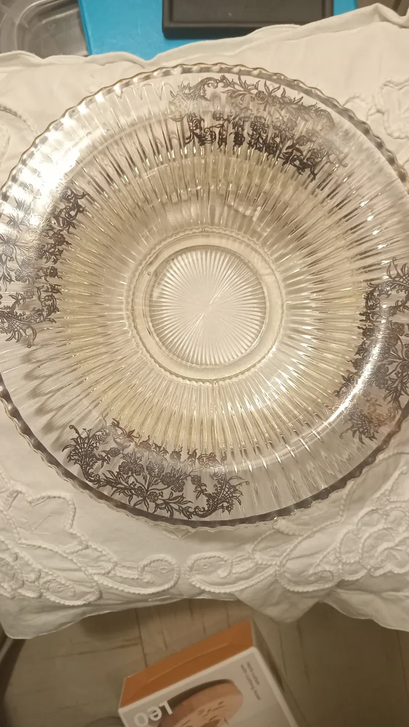 Vintage Glass Serving Bowl