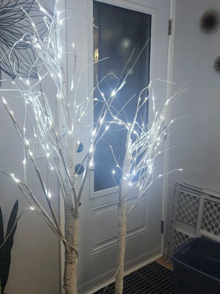 Birch Trees with Lights - outdoor Decor image indicator(2)