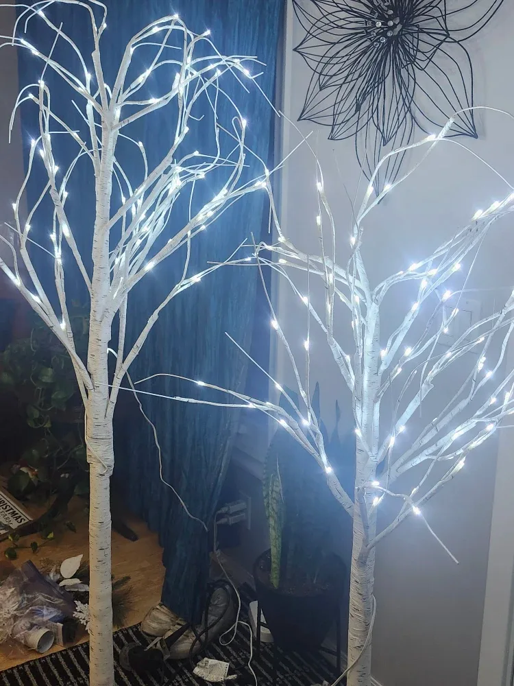 Birch Trees with Lights - outdoor Decor image indicator(4)