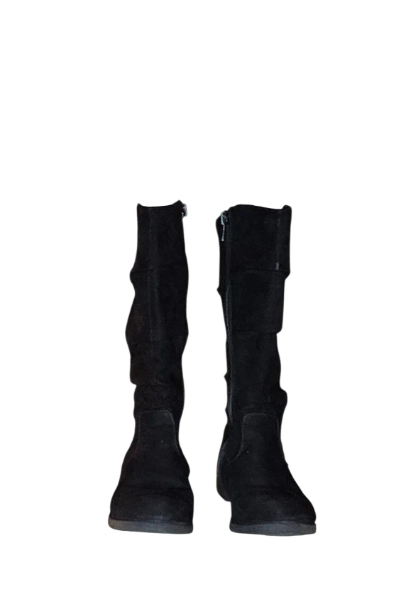 Tessa Black Faux Suede Tall Zippered Boots - Girls Size 13M - photo 3