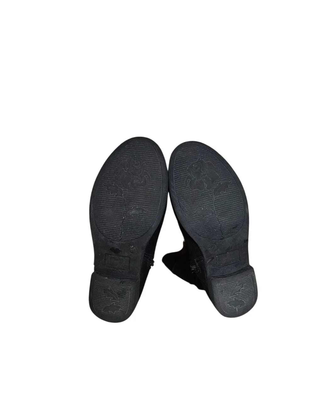 Tessa Black Faux Suede Tall Zippered Boots - Girls Size 13M image indicator(4)